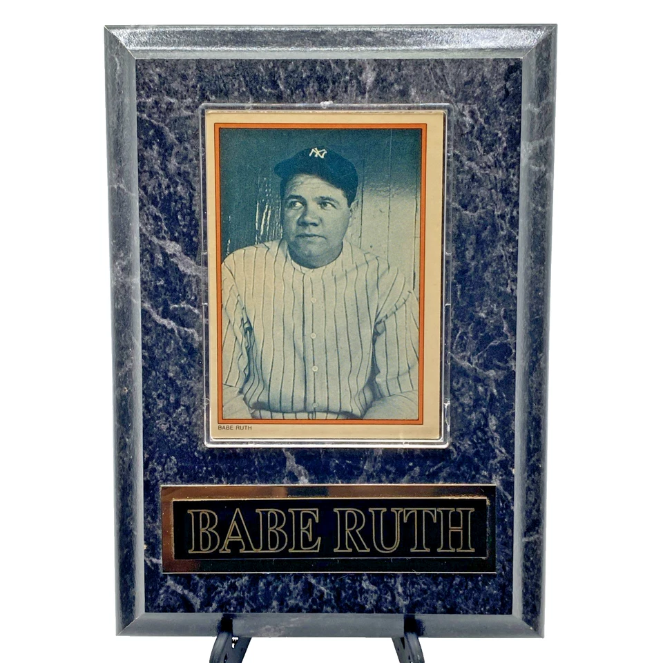 1985 Babe Ruth 7" X 5" wall Plaque Topps Circle K Collector Series Card #2 GOAT - Image 4 of 4
