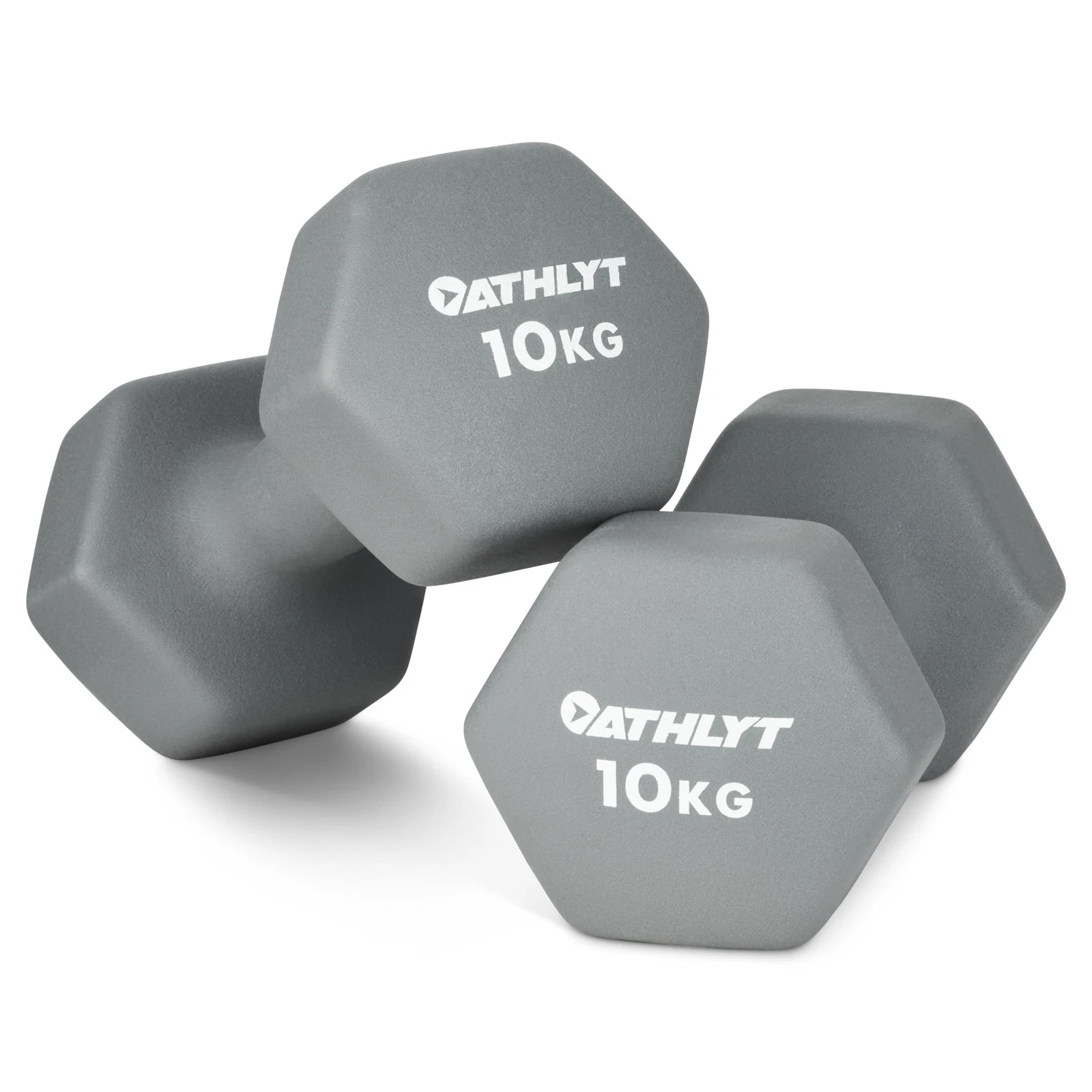 Neoprene Dip Dumbbell Set, 2 x 10kg, Grey