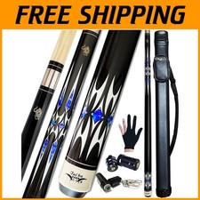 Professional 2-Piece Pool Cue Stick  Hard Case Set