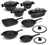 Zwieger Kochtopf Set Pfannen BräTer 14-Tlg Induktion Granitbeschichtung