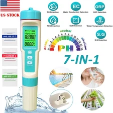 7 in 1 Digital LCD PH Meter TDS/EC/ORP/TEMP/SG/Salinity Water Quality Tester Pen