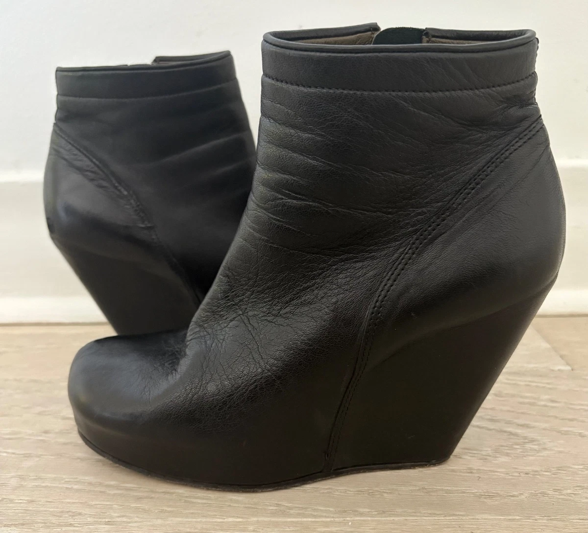 Rick Owens Wedge Leather Upper Boots for Women for sale | eBay
