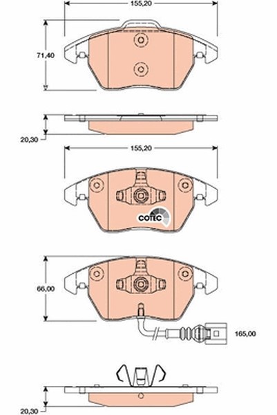 TRW Bremsbelagsatz, Scheibenbremse Vorderachse U.A. FüR Audi, Seat, Skoda, VW-image