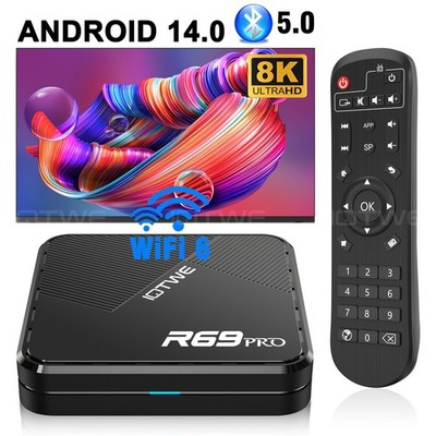 DE Smart 8K Android14 TV BOX WIFI Octa-core Netzwerk Media Player 4+64GB USB3.0