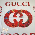  Gucci Floral Twill Silk Red Square Women's Scarf 36×36 in — photo 3