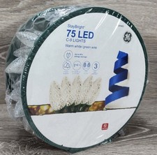 NEW GE StayBright 75 COUNT DIAMOND CUT WARM WHITE C9 C-9 LED LIGHTS CHRISTMAS