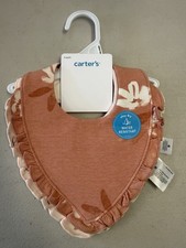 NWT Carter's Girl's Floral Firefly Ruffle Bibs Water Resistant 3 Pack