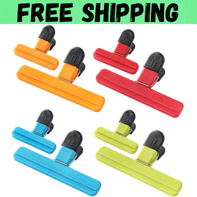 8PCS Wide Open Chip Bag Clips for Food Storage, Assorted Sizes
