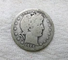 1914 P Barber SILVER Quarter  #CU77