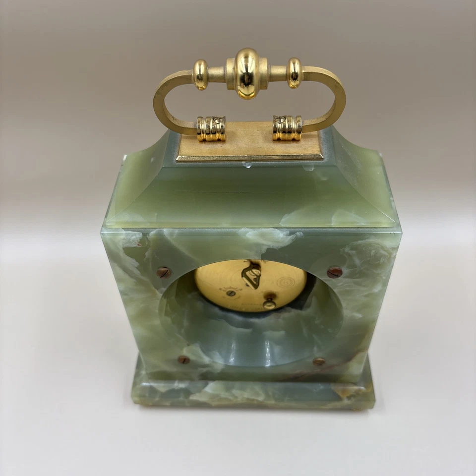 Bucherer Onyx Desk Clock 8.5"a - Image 4 of 4