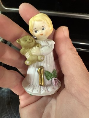 Enesco Growing Up Birthday Girls Age 1 Porcelain Blonde Figurine 1981 Vintage