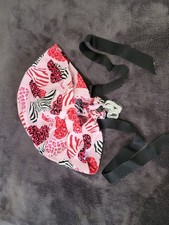 pink animal print hearts woman's surgical cap ponytail drawstring/tied scrub hat