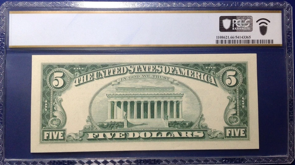 1969 $5 Federal Reserve Note Fr-1969-D* Cleveland PMG66PPQ Gem - Image 2 of 2