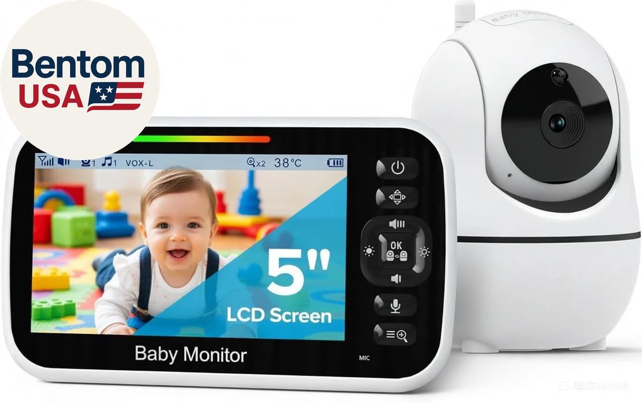 5" Baby Monitor with Camera and Audio, No Wifi Secure Camera, 30-Hour Battery, R
Opens in a new wind
