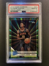 2019 Donruss De'Andre Hunter Green Laser Rookie Card /99 #204 PSA 10 Gem Mint. rookie card picture