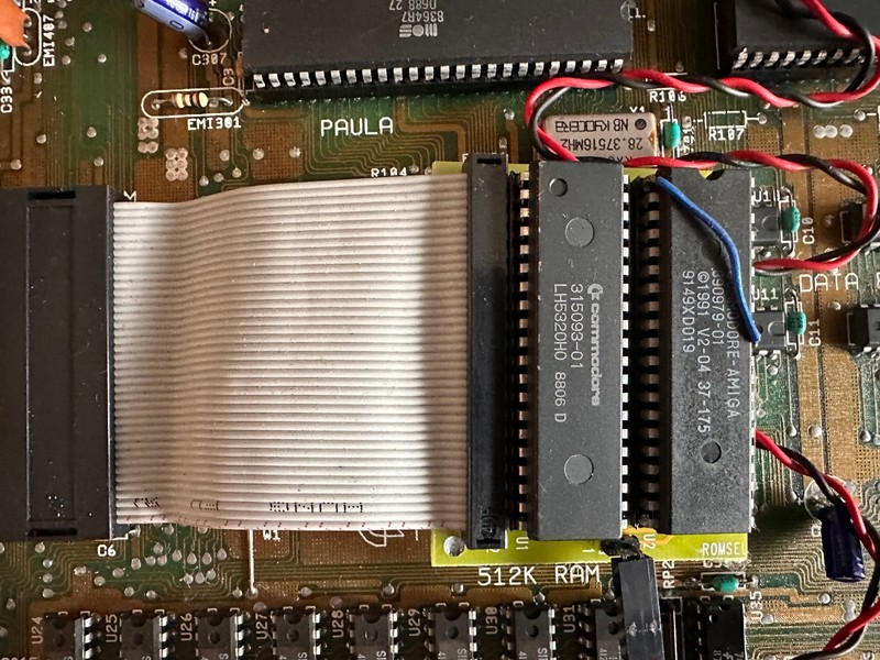 Commodore AMIGA 500 A500 REV.5 Mainboard Fully Fitted with 2x Kickstart Switches
