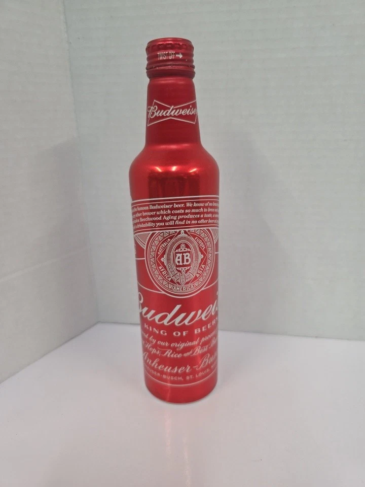 Алюминиевые бутылки Budweiser классические красно-белые упаковка 12 шт. пустые коллекционные для рукоделия - Изображение 2 из 4