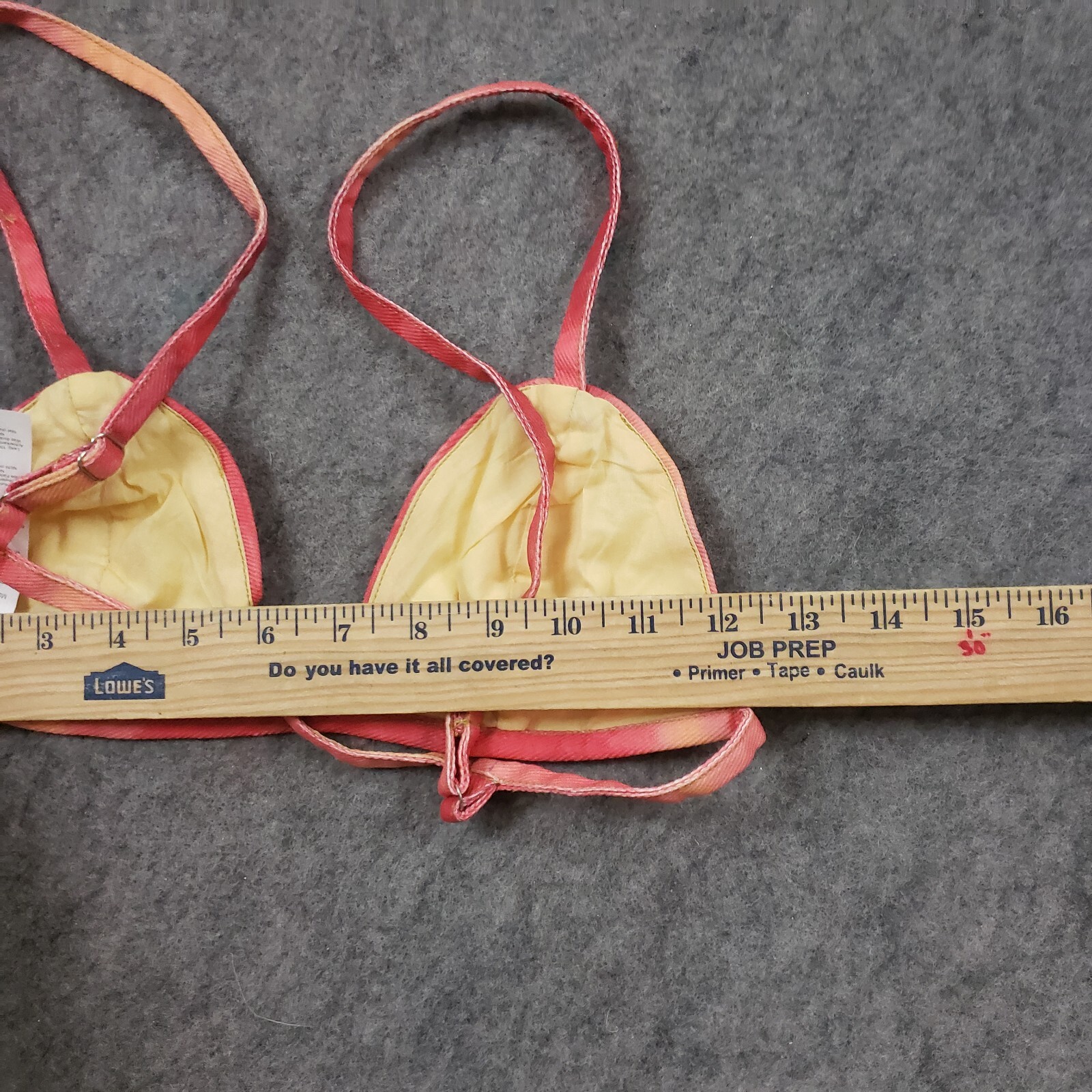 NEW PrettyLittleThing Bralette Womens Extra Small Red Yellow Crop Top Coated image 5
