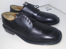 Halogen Black Leather Oxfords Laces Dress Shoes Made in Italy mens Size 43