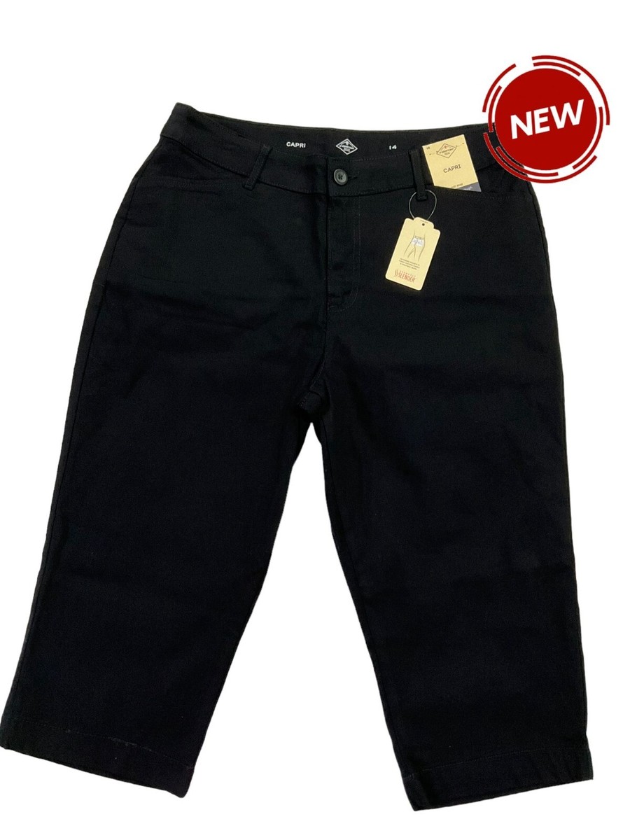 John's Bay Women Size 14 Mid Rise Black Capri Pants NWT (29