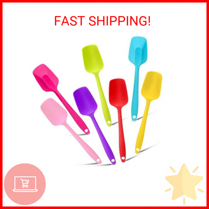 Patelai Silicone Spatulas, 7 Pieces 8.2 Inch Small Rubber Spoon Spatula Non Stic