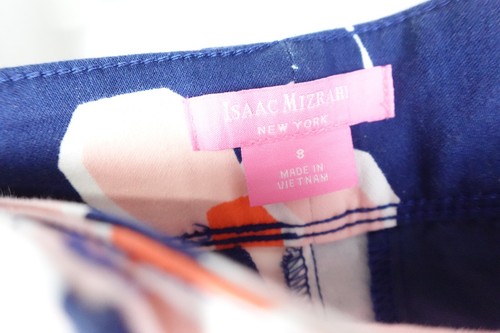 Isaac Mizrahi Floral Scallop Hem Shorts Size 8 Pink Navy - Picture 4 of 6