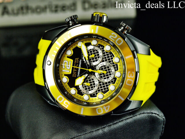 Invicta Pro Diver 50mm Gunmetal Stainless Steel Case with Yellow ...