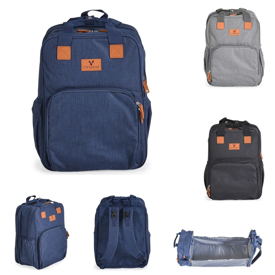 Cangaroo Kinderwagentasche Liana 2 in 1 Rucksack Babybett Reißverschluss Clips