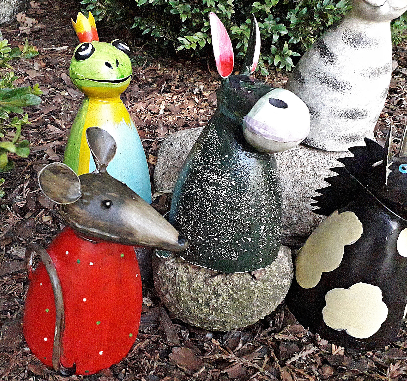 Zaunhocker Zaunfigur Metall Pferd Esel Frosch Kuh Katze Maus