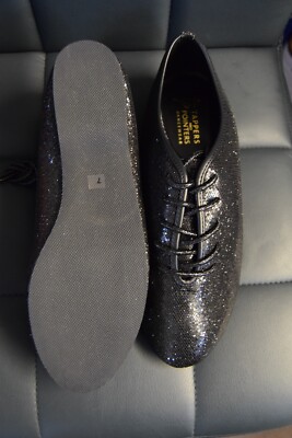 Black glitter hologram full sole jazz shoes various sizes UK