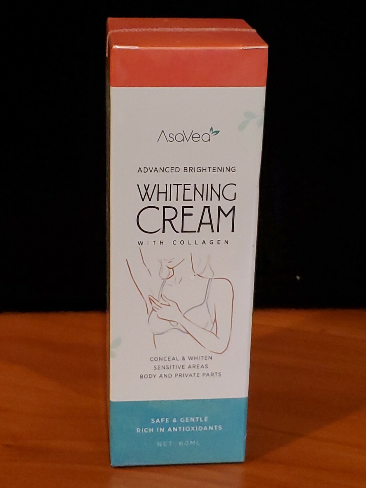 AsaVea Whitening Cream with Collagen 60 mL Whiten Sensitive Areas