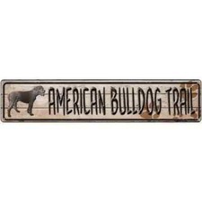 American Bulldog Trail 3"x12" metal street sign plaque Home Door Garage Wall