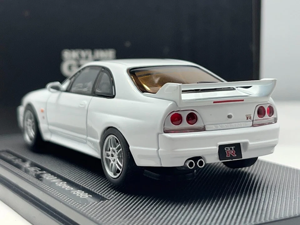 1995 Nissan Skyline GT-R R33 V Spec Bianco Modello Auto Diecast 1/43 Ebbro - Immagine 4 di 4