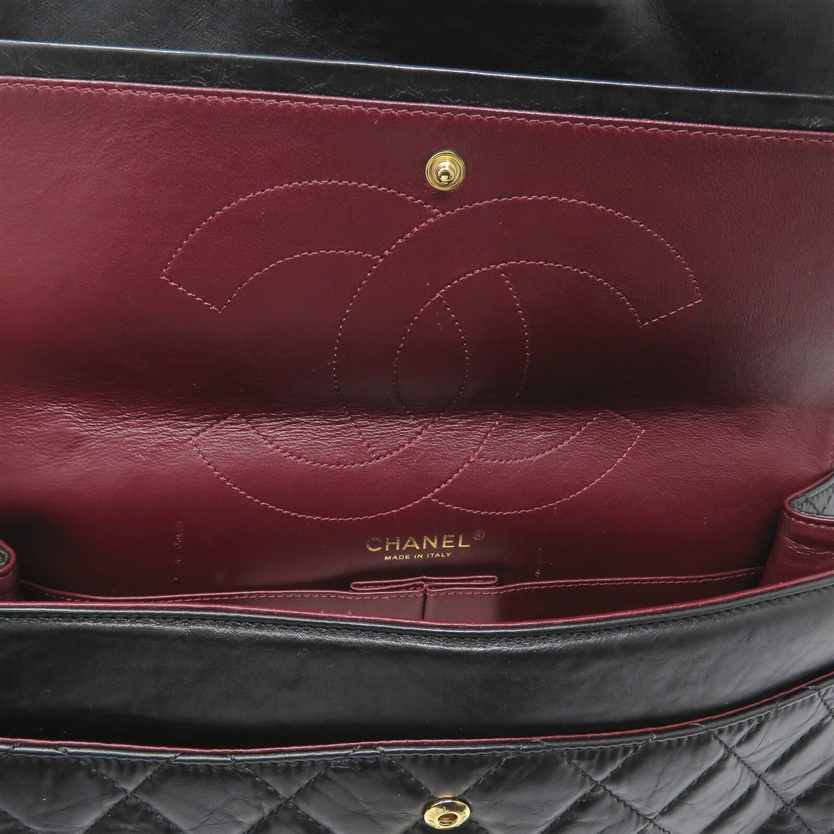 NYJEWEL Chanel Black Calfskin Leather Reissue 2.55 Double