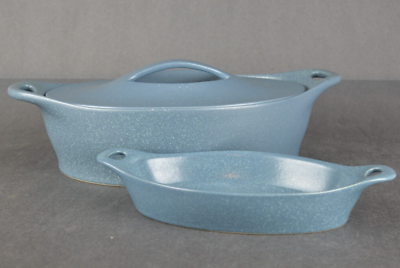 Corningware Creations Denim Blue Quart Oval Covered Casserole 10
