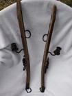 Vintage Wood and Metal Candleholders Wall Sconce Set of 2 — photo 1