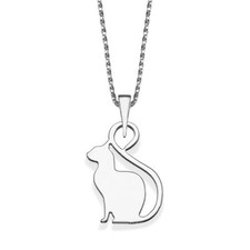 14K White Gold Kitty  at Pendant  Necklace for girls