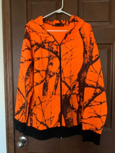 WFS Element Gear Orange Hunting Hoodie Jacket Men's Camouflage sz L