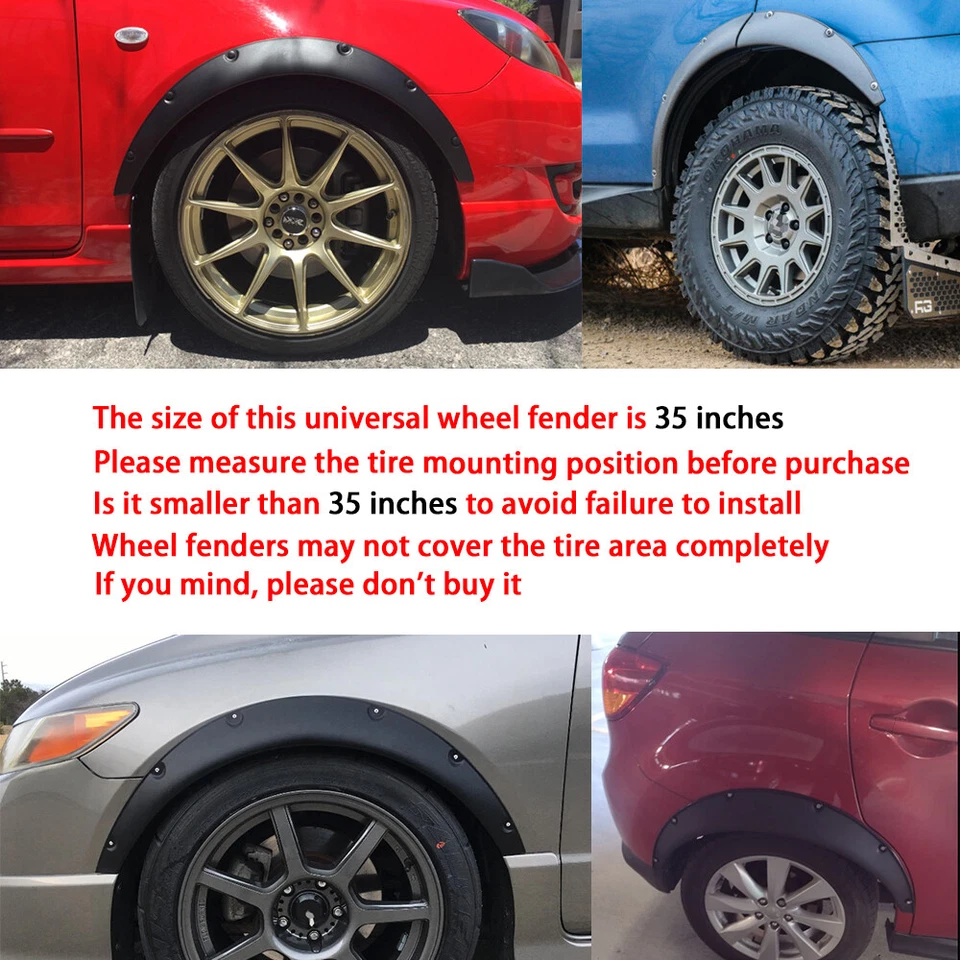 For Toyota Tacoma 95-04 Extended Fender Flares Wide Body Wheel Arches Matt Black - Image 4 of 4