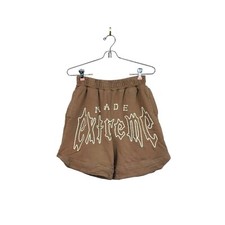 Made Extreme Japanese Street Wear Shorts Brown Graphic Size Medium