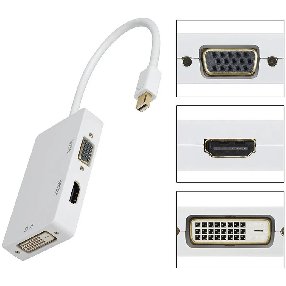 MMOBIEL Thunderbolt Mini Displayport 3 in 1 Splitter auf VGA / HDMI / DVI - Bild 3 von 3