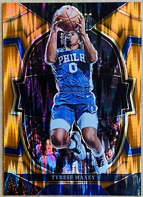 2022-23 PANINI SELECT CONCOURSE TYRESE MAXEY ORANGE FLASH PRIZM #9