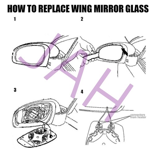ANGLE HEATED WING MIRROR GLASS WIDE RIGHT DRIVER FOR NISSAN QASHQAI 2006-2013 - Picture 6 of 6