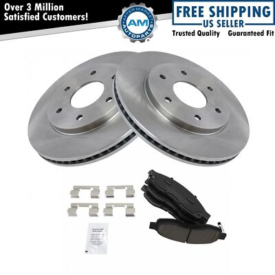 Front Ceramic Brake Pad & 2 Rotors Set For Armada Titan Infiniti QX56