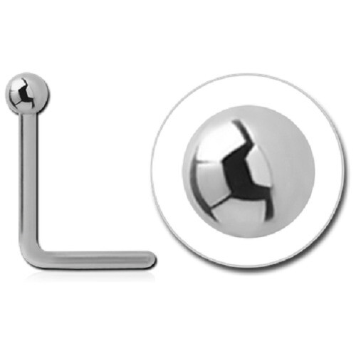 Stud De Nez En Argent Sterling 925 Avec 5 Pierres Bleues CZ - 22G (0.6mm), Fermeture à Bille