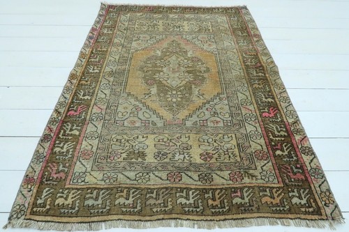 Turkish Konia Carpet Rug, Area Rugs, Wool Rug Bedroom Kelim Tapi Teppich 37"x52"