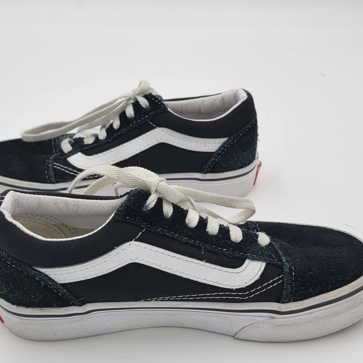 Vans Old Skool Classic Black White Suede Toe Heel Canvas Skater