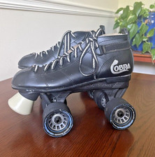 Cobra Men's Black Roller Derby Skates w Power Formula Wheels Size 6 Rollerskates