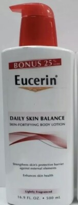 1) ORIGINAL EUCERIN DAILY SKIN BALANCE FORTIFYING BODY LOTION 16.9 Oz Bonus Size