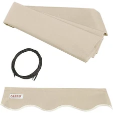 ALEKO Fabric Replacement for 12 x 10 ft Retractable Awning Ivory Color